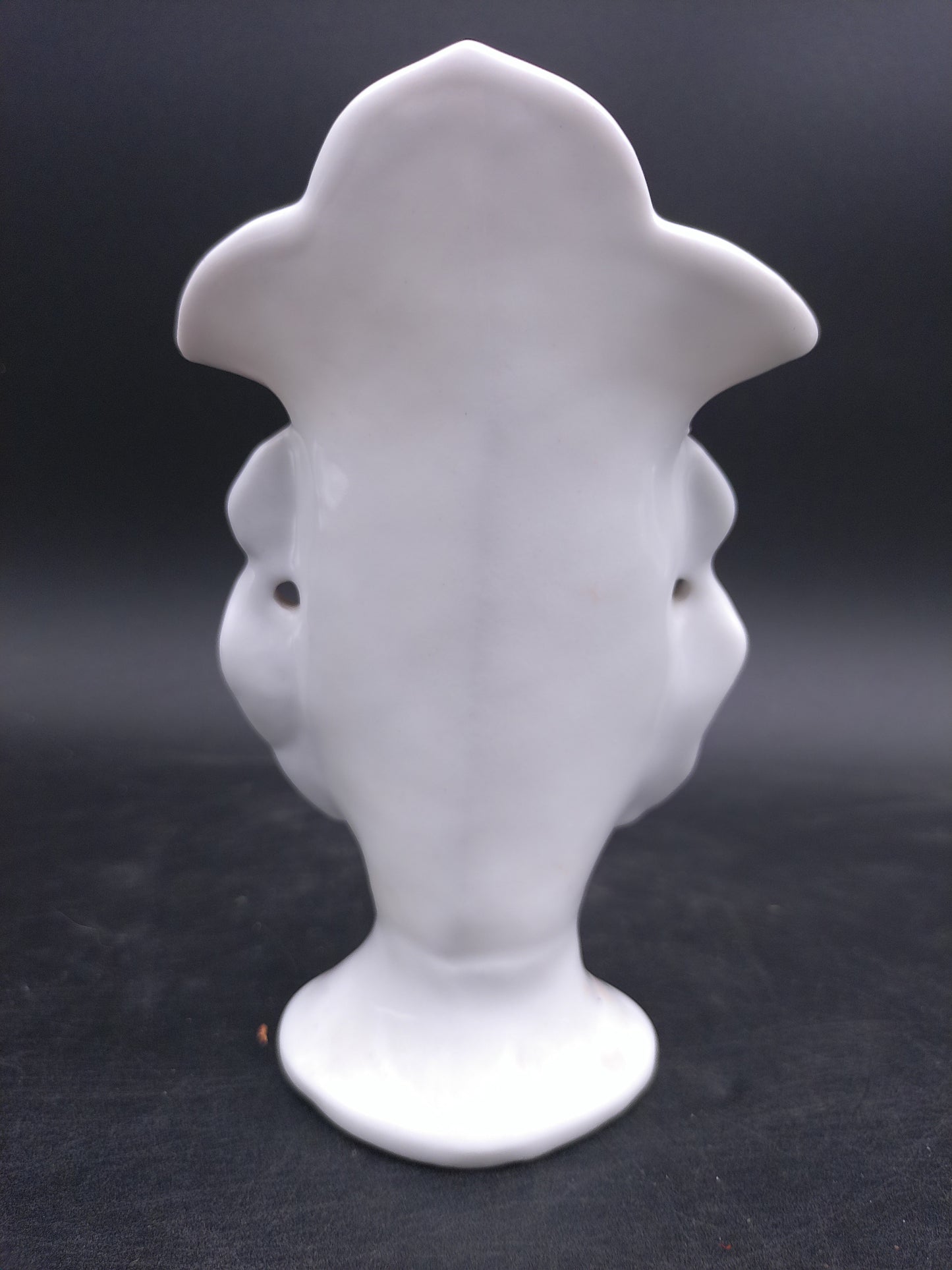 Antique French Bud Vase Ceramic Gold Color Faded with Lady Figurine