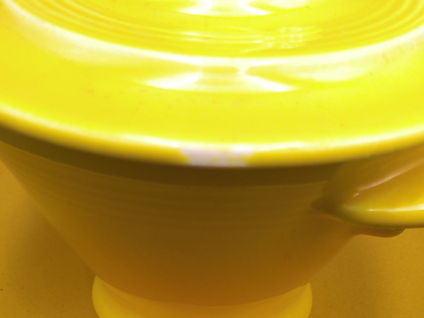 Homer Laughlin Harlequin Yellow Sugar Bowl With Lid & Plate