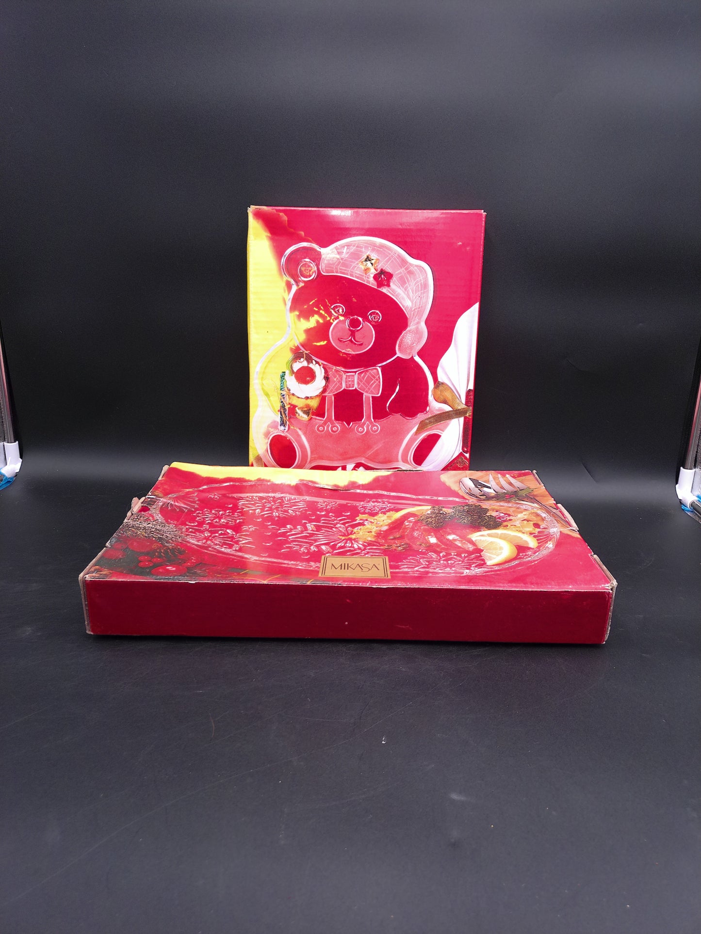 Mikasa Beautiful Bear and Snow flake Design Platters platter