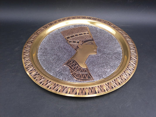 Egyptian Brass Wall Decor Hanging  Brass Plate Queen Nefertiti