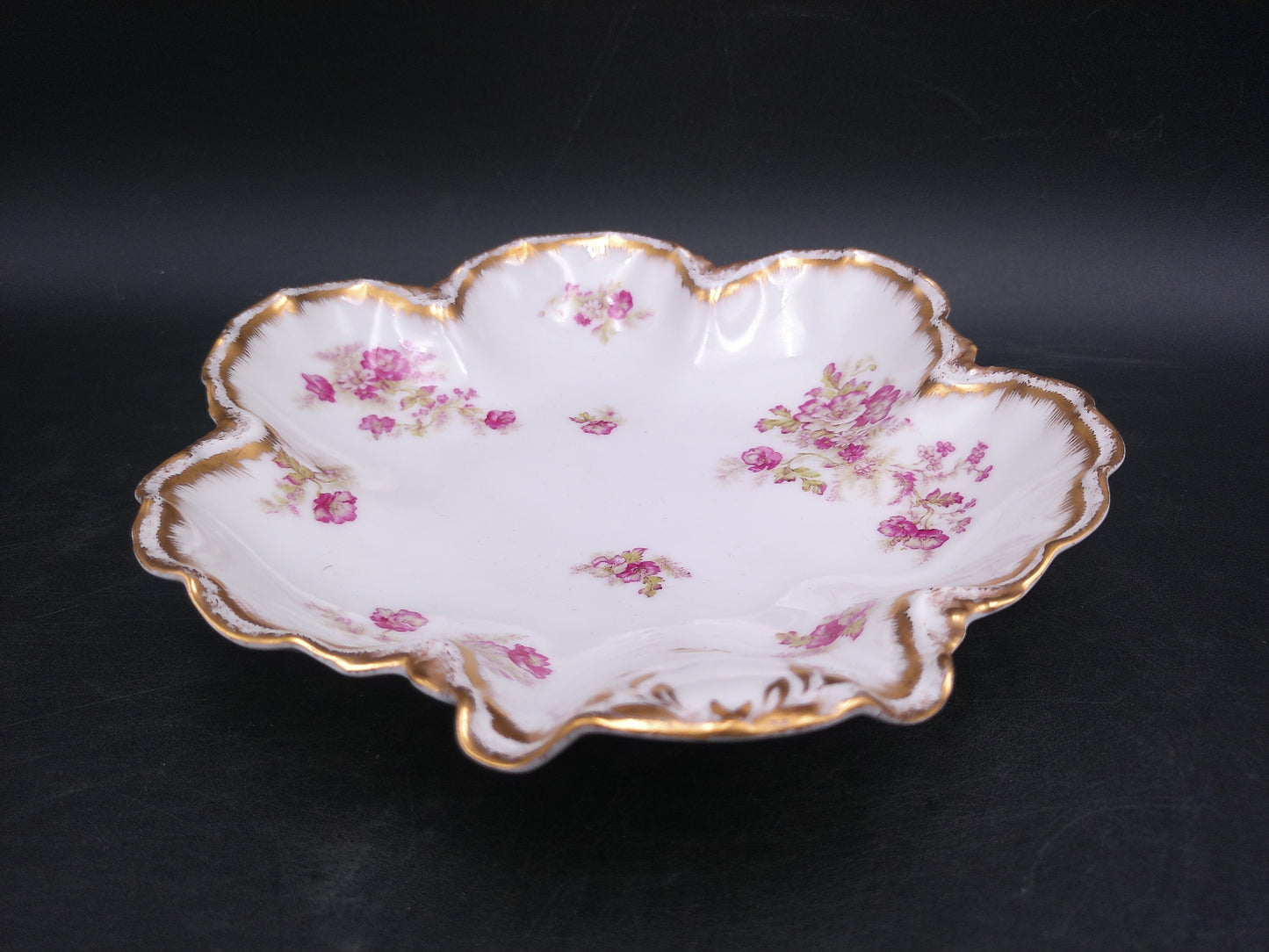Haviland & Co France Gold Rim Plate Relish Dish Vintage