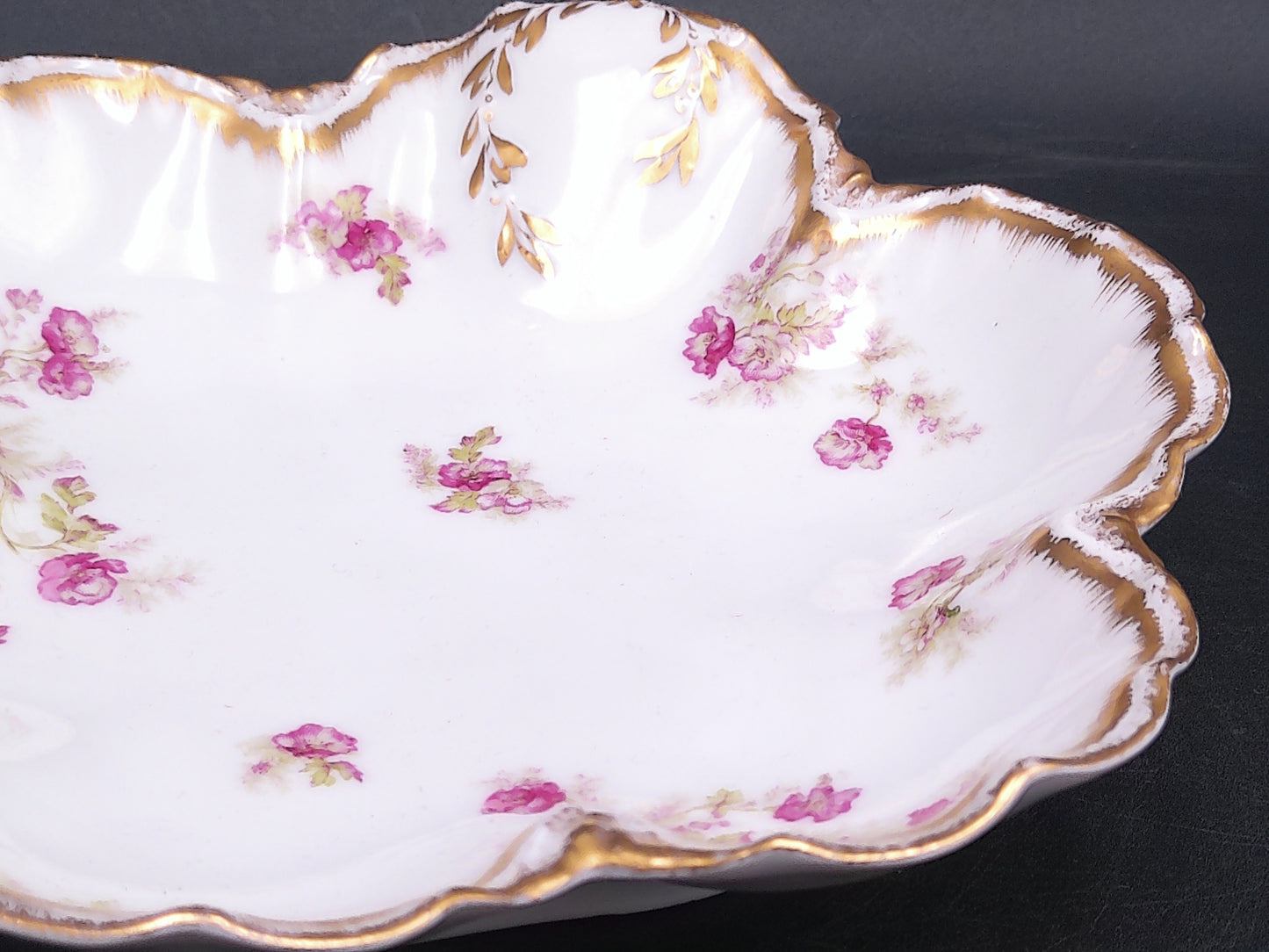 Haviland & Co France Gold Rim Plate Relish Dish Vintage