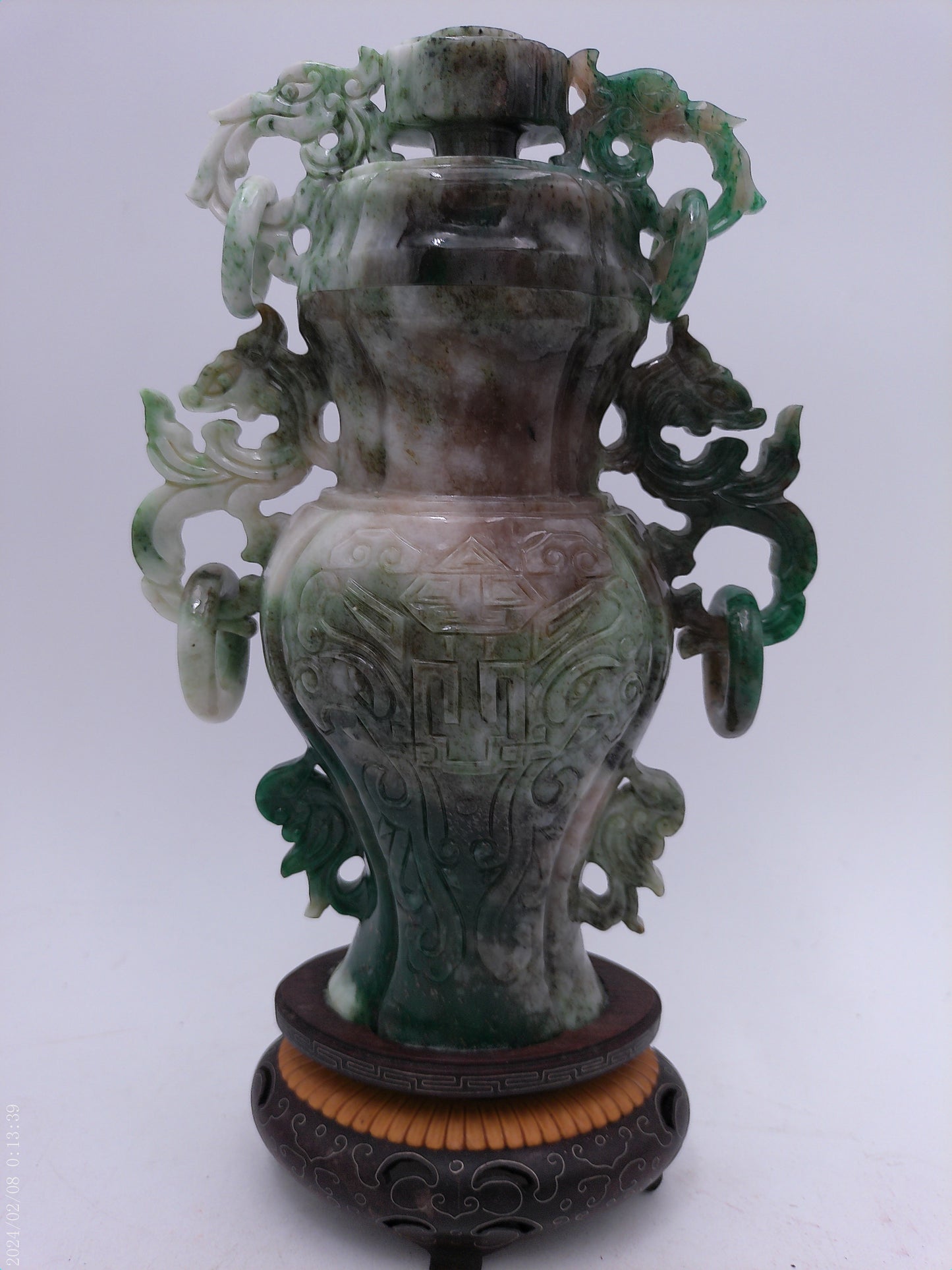 antique Chinese carved incense burner soapstone  Vase