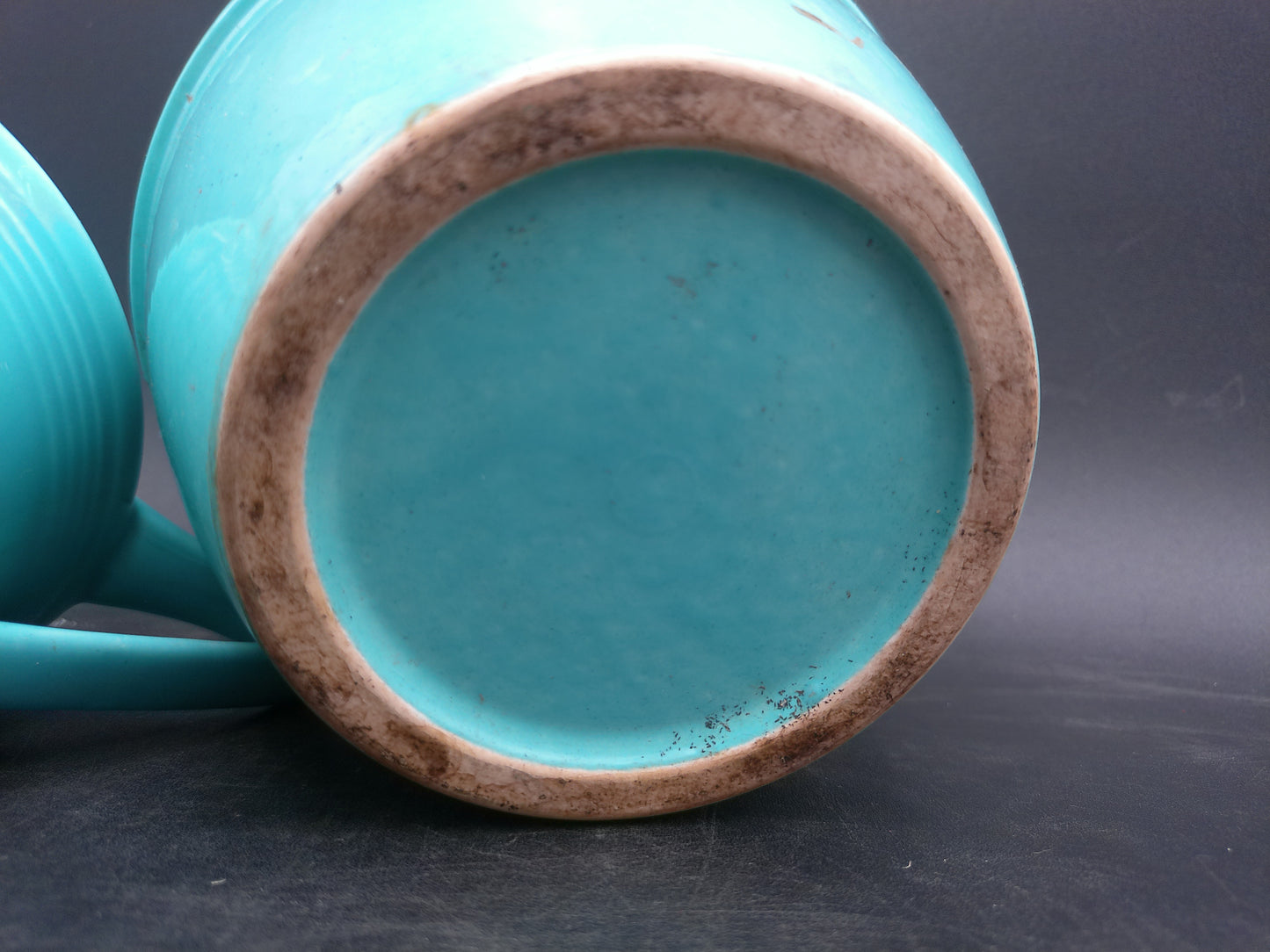 Homer Laughlin Harlequin Aqua Blue Gravy Boat and Cup