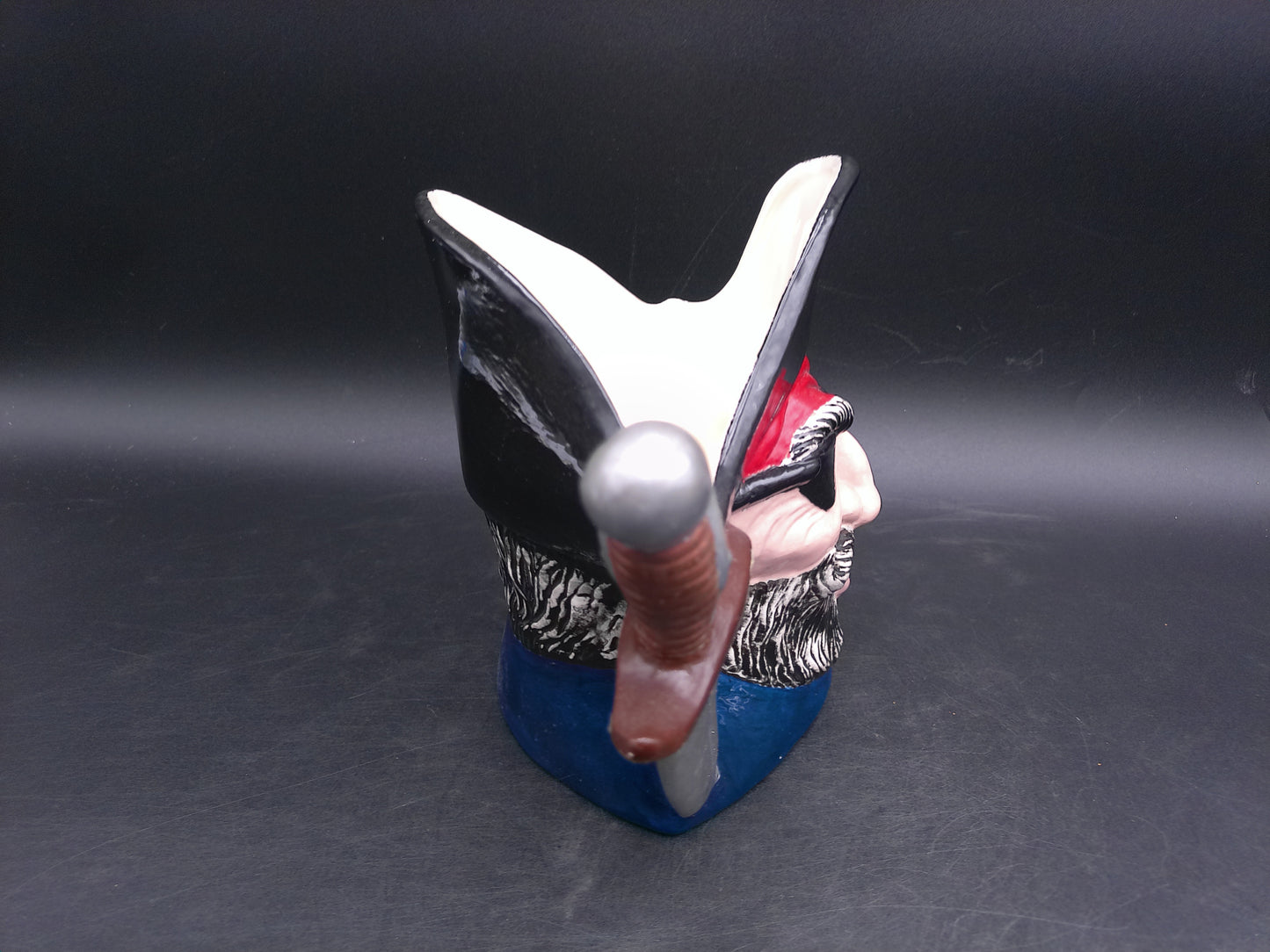Pirate Buccaneer Large Mug Pitcher With knife Handle Porcelain Vintage