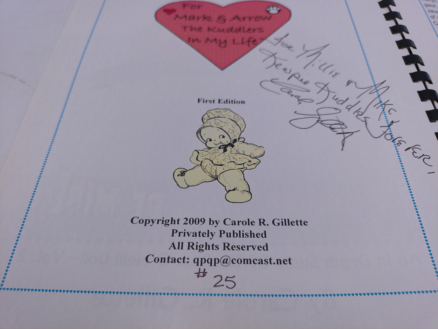 Kuddle Kewpie Be Mine Signed by Carole R Gillette Rare 2009 #25