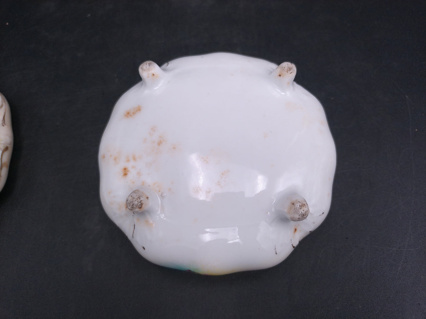 Gold Rim Floral Hair Receiver Porcelain Vintage