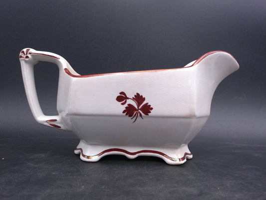 Grindley and Co. Royal Stone China Tea Leaf Gravy Boat Vintage