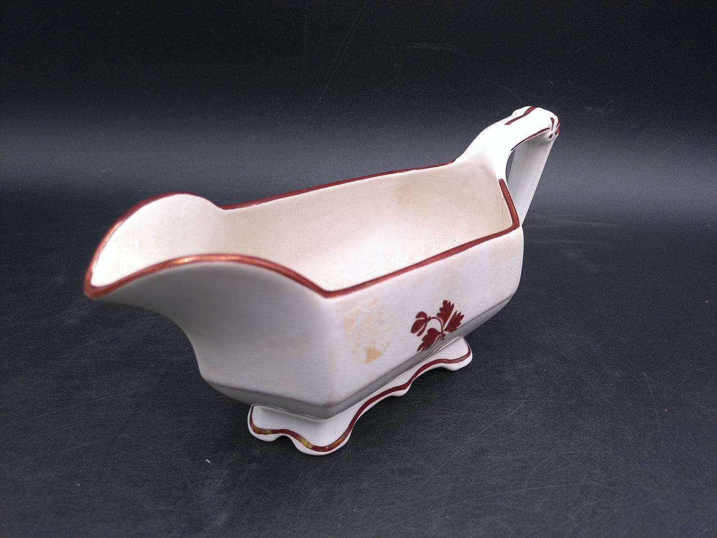 Grindley and Co. Royal Stone China Tea Leaf Gravy Boat Vintage
