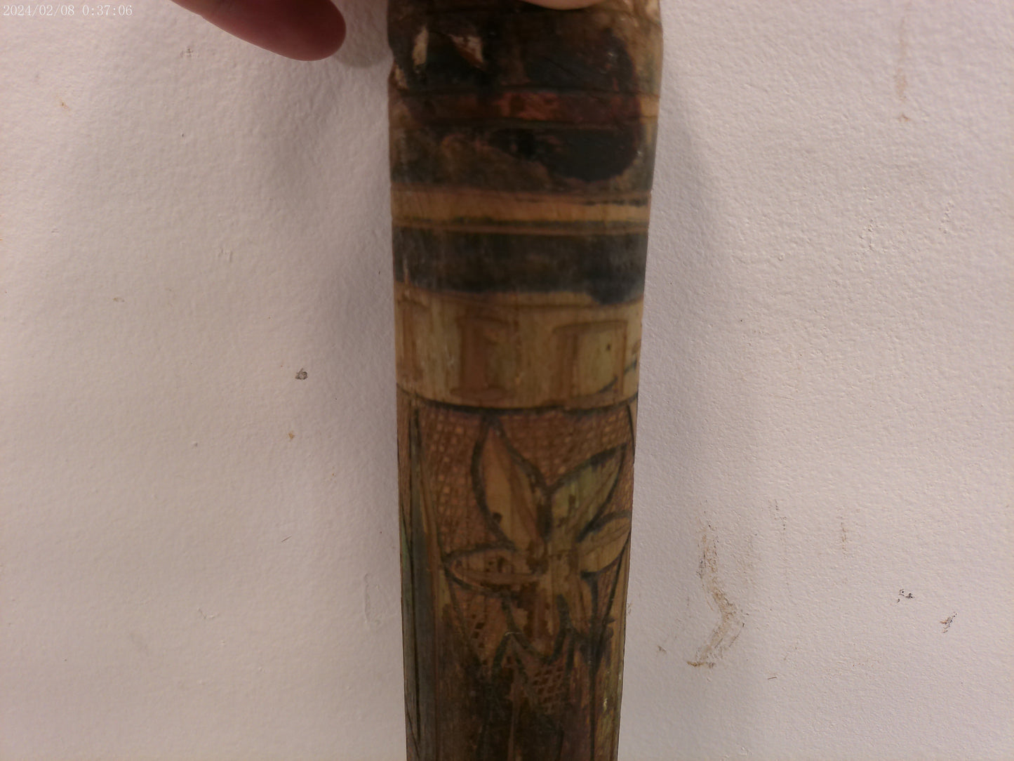 Hand Carved Aztec  Pinata Mexican Hand Painted Wooden Baseball Bat