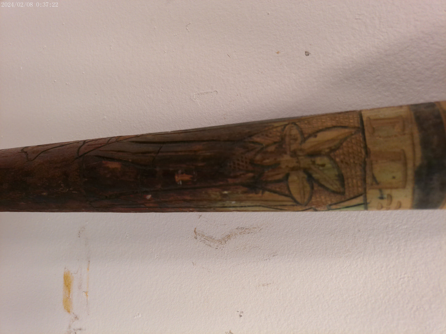 Hand Carved Aztec  Pinata Mexican Hand Painted Wooden Baseball Bat