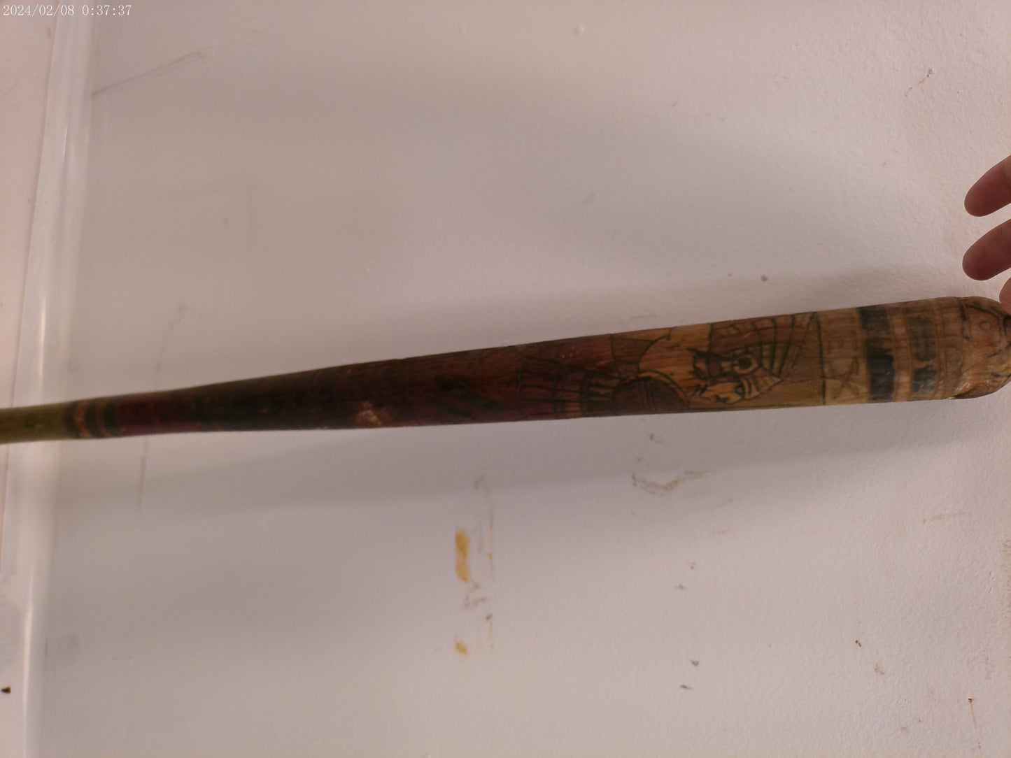 Hand Carved Aztec  Pinata Mexican Hand Painted Wooden Baseball Bat