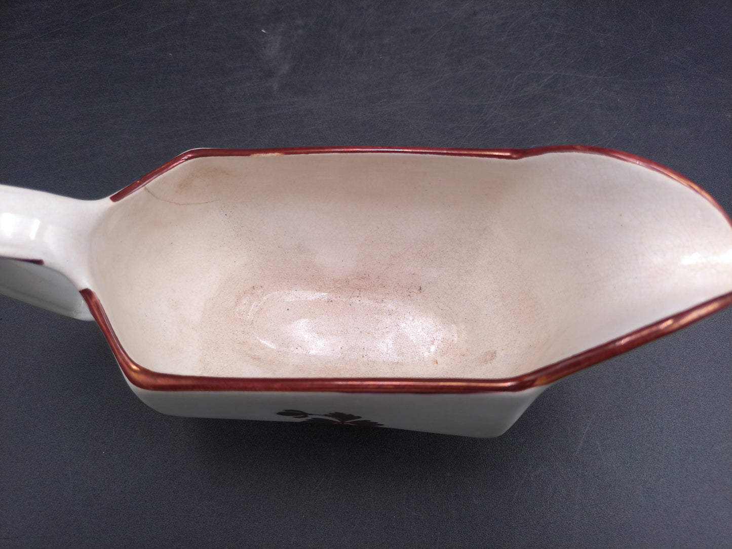 Grindley and Co. Royal Stone China Tea Leaf Gravy Boat Vintage