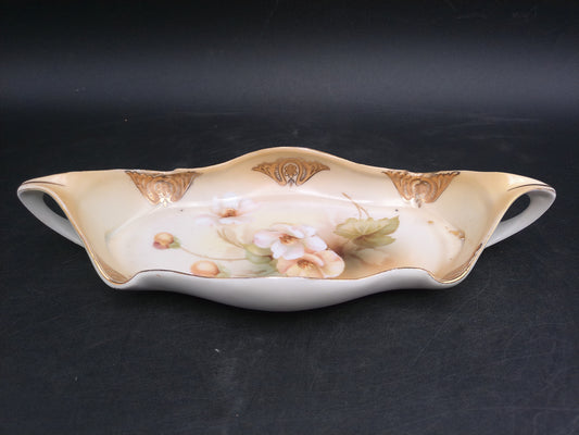 RS Germany Hand Painted Serving Platter Dish Gold Rim
