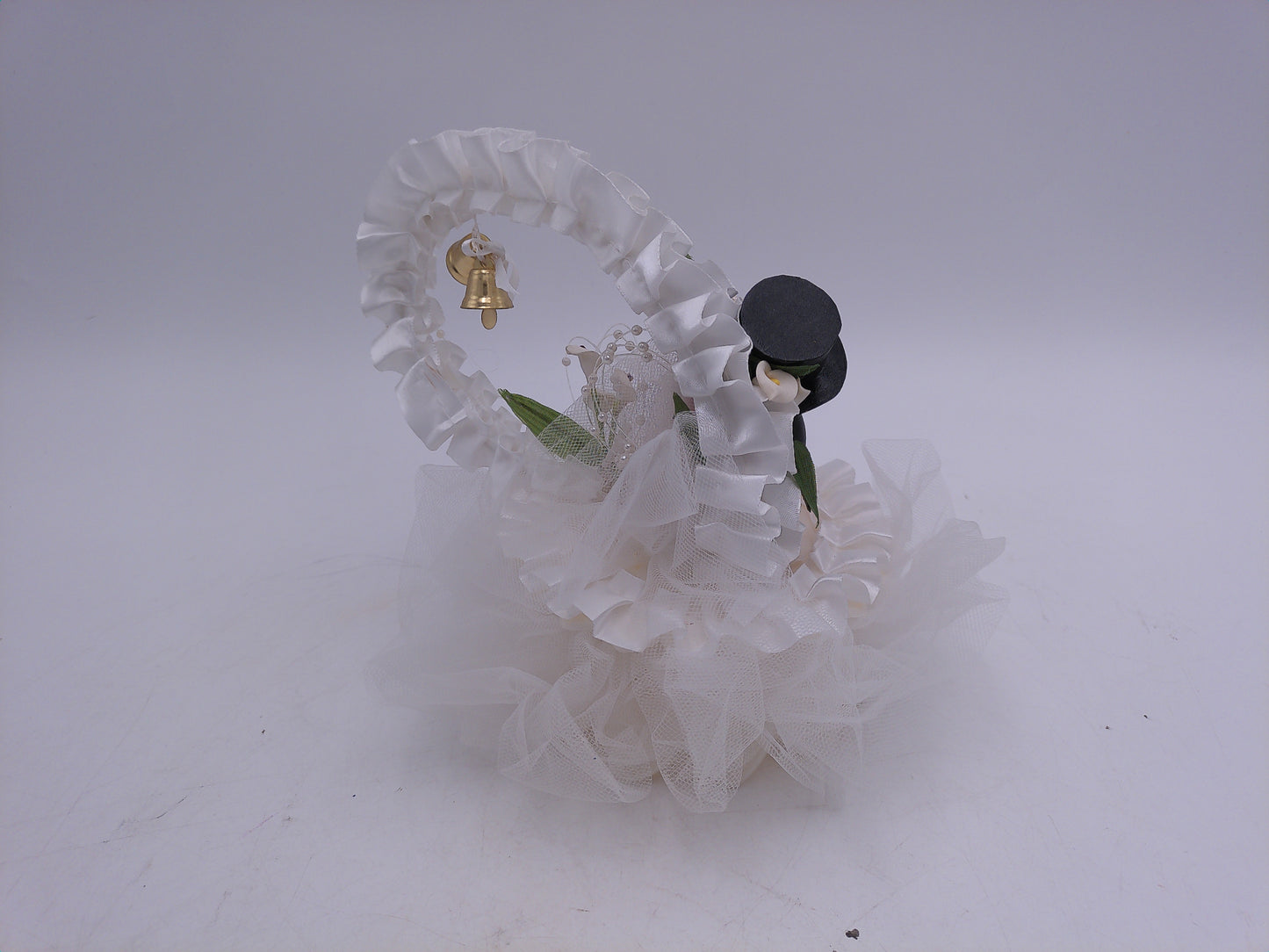 Kewpie Wedding Cake Topper Style Bride & Groom with Petals
