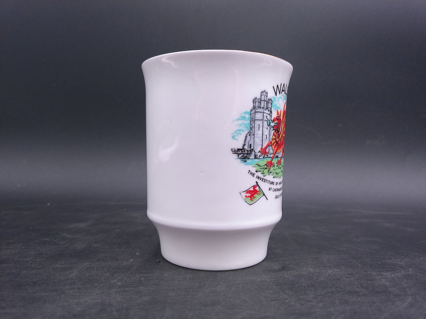 Welsh Dragon Investiture of HRH Prince of Wales Caernarvon Castle 1969 Mug Gold Rim