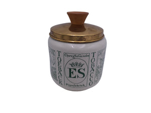 Vintage Delft Royal Groenewegen Toeback Tobacco Jar w/ Brass Lid 55 ES