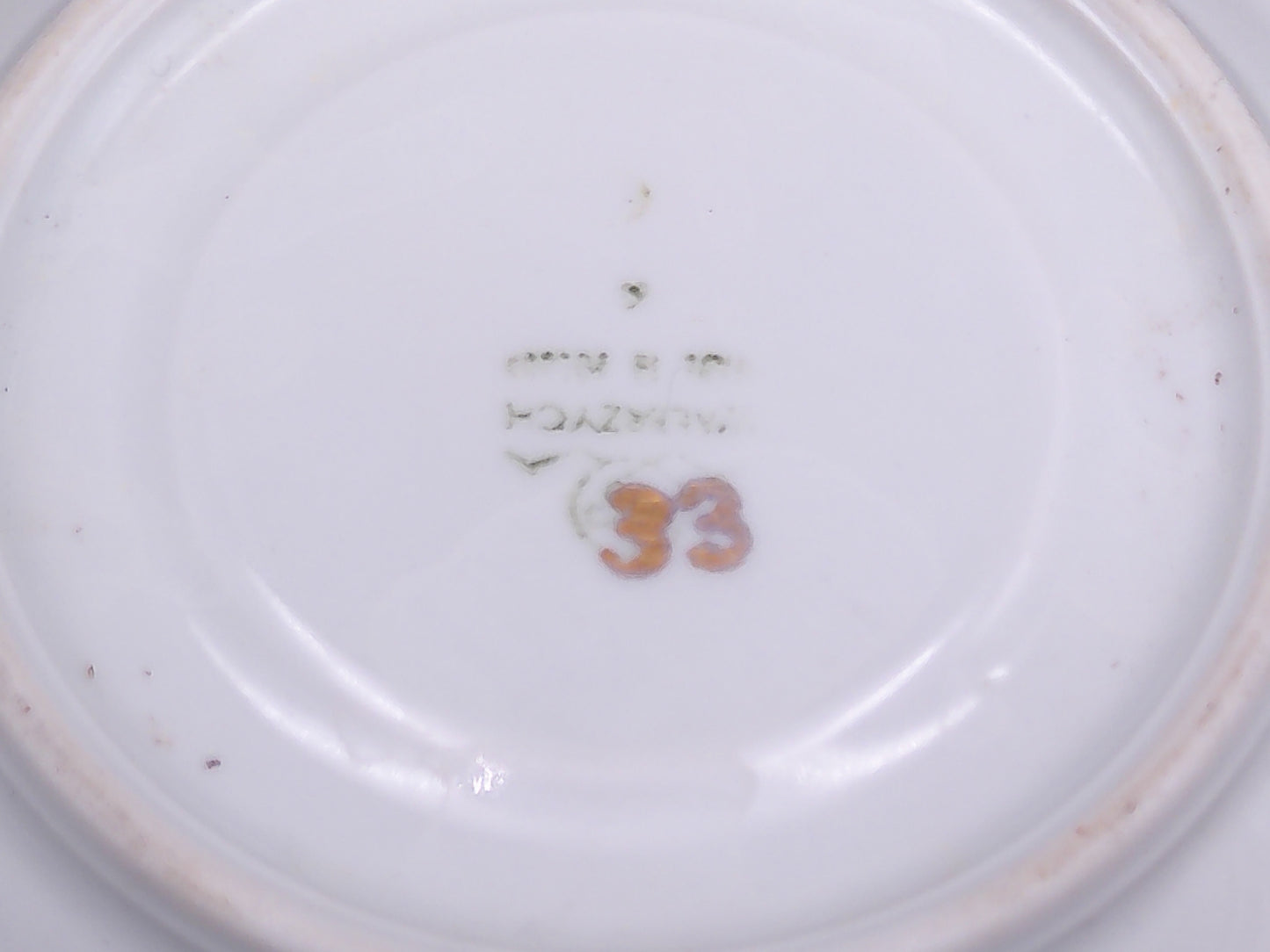 Walbrzych Made in Poland Porcelain Set of 4 Plates  Gold Rim Floral Design Vintage