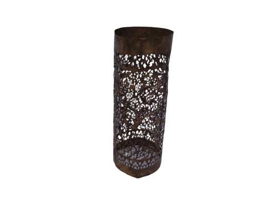 Vintage Ornate Thin Metal Candle Holder Cover
