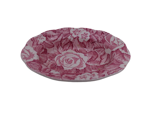 Vintage Pink Victorian Chintz Soap Dish by Burgess and Leigh, Staffordshire, England