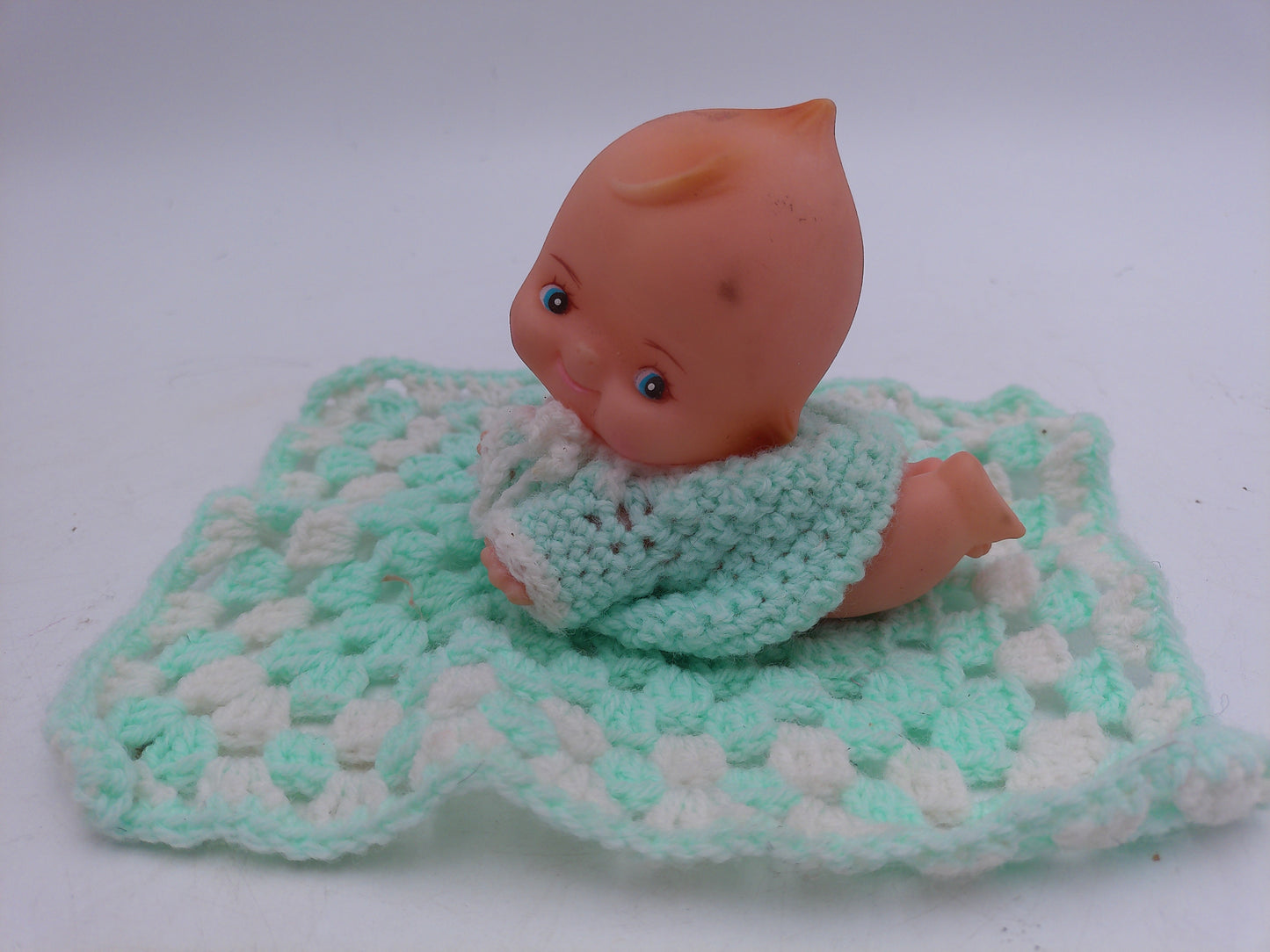 Kewpie Dolls Lot pf 3 one imight be powder dispenser and one on Blanket Vintage