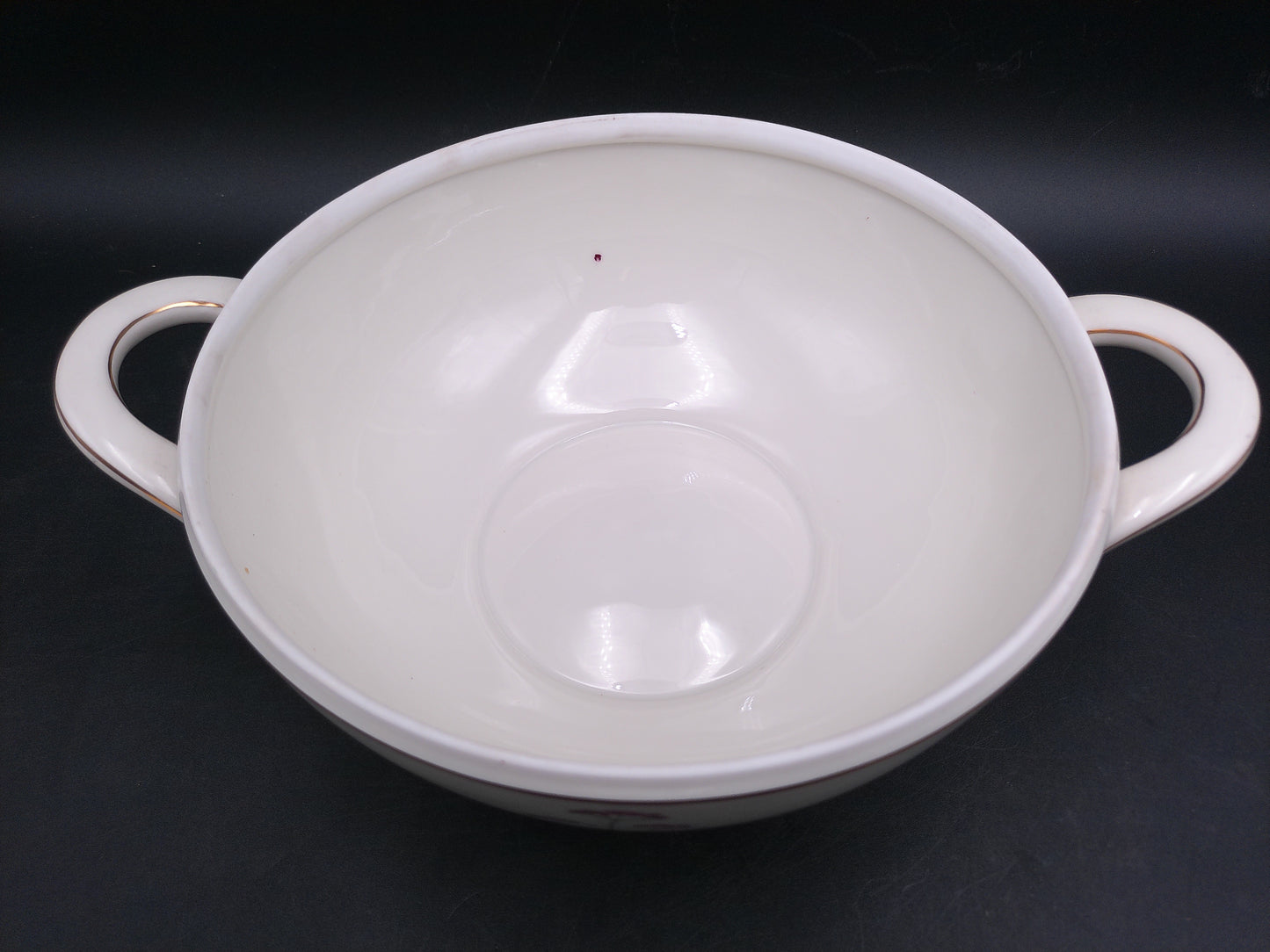 Gold Rings and Top Bavaria Elfenbein Porzellan Brand Bowl with Lid Made in Germany