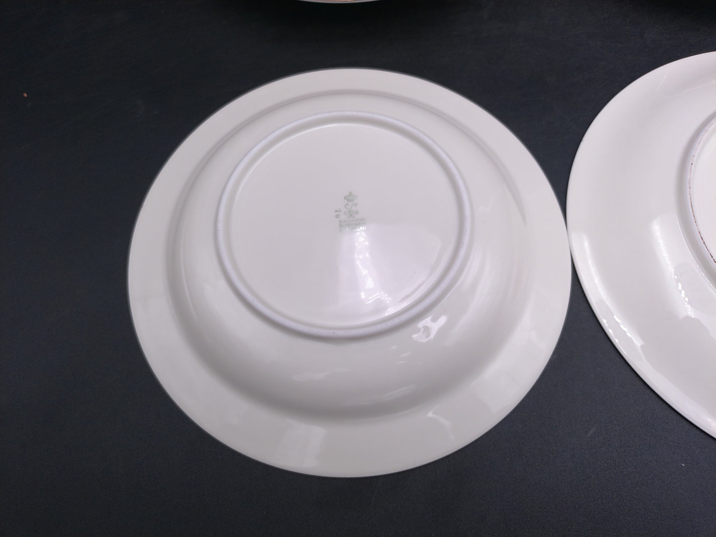 Gold Rim 5 Plates  Bavaria Elfenbein Porzellan Brand Plates Made in Germany