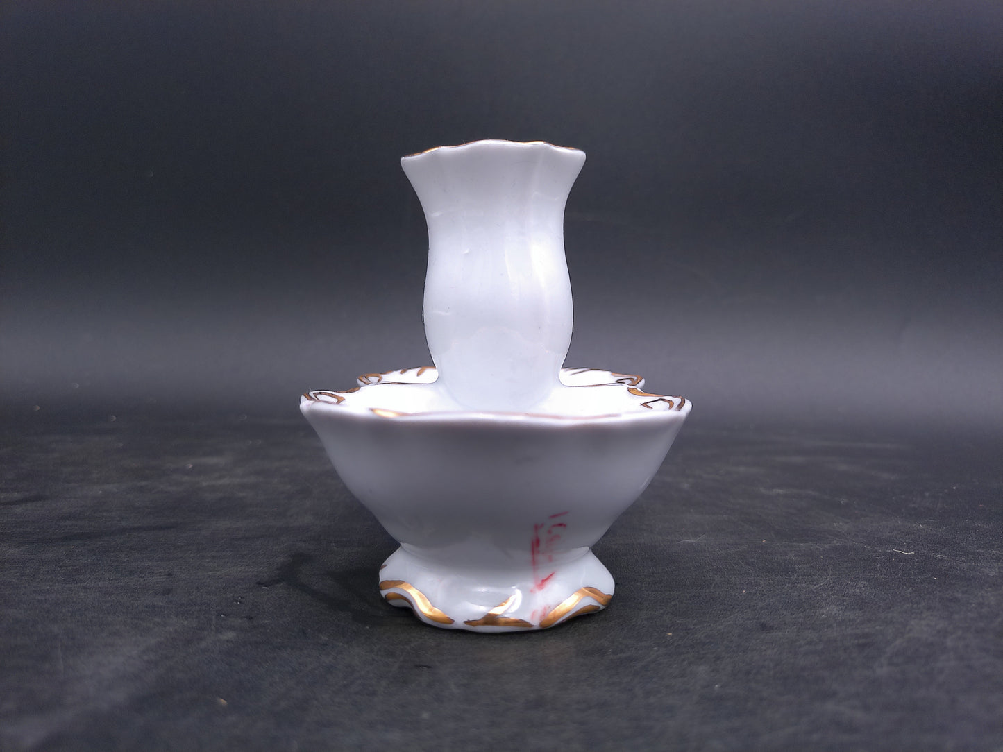 Porcelain Small Serving Dish flowers and Gold gilt trim marked JRJS Cluj Romania