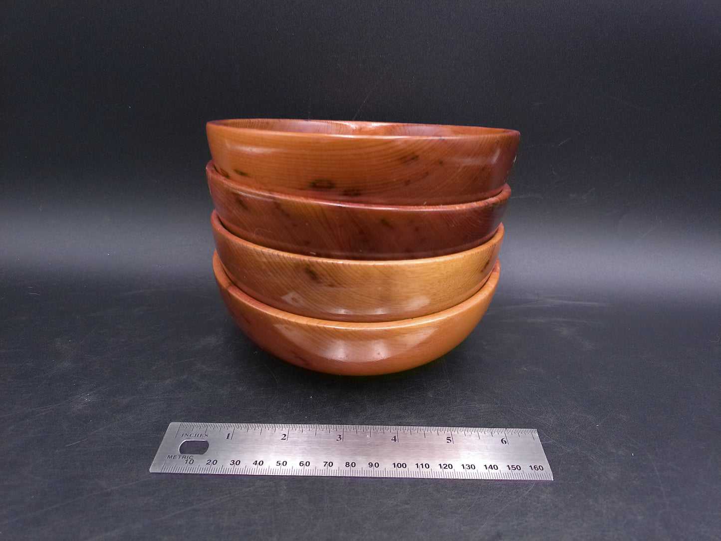 Myrtle Wood Bowls Set of 4 made in Oregan USA