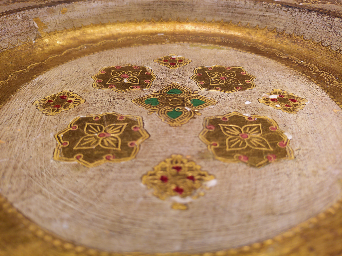 Florentine Wood Ashtray No Glass Insert Made in Florentia Italy