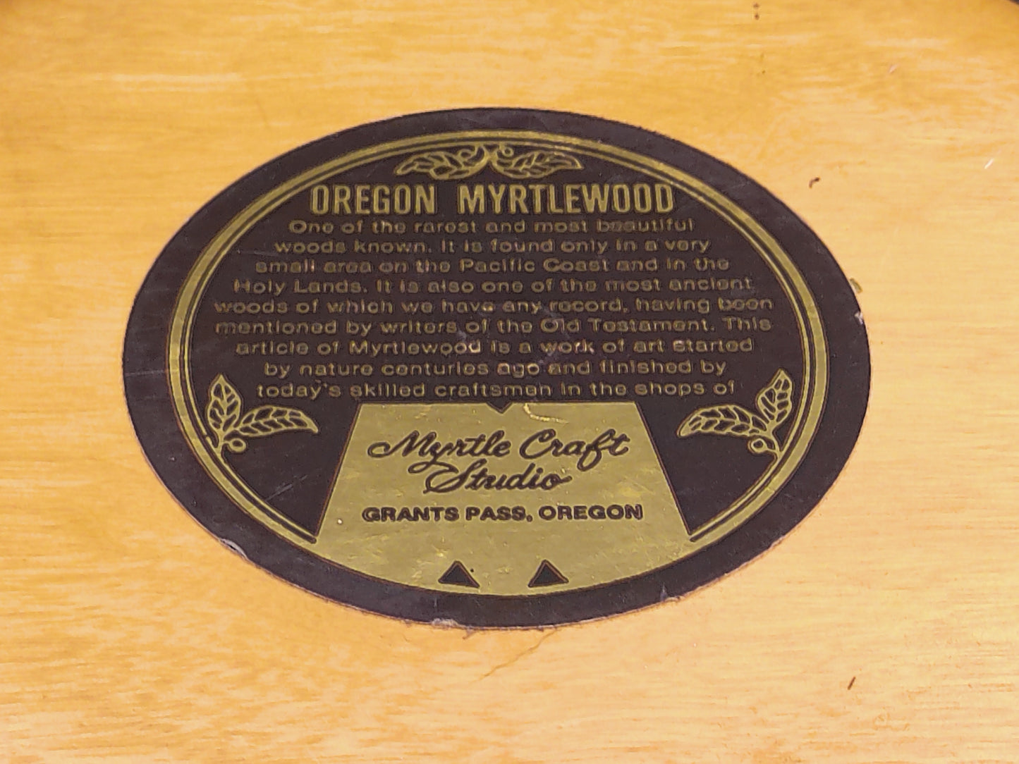 Myrtlewood Wooden Bowl  with Lid Hand Made in Oregon Vintage