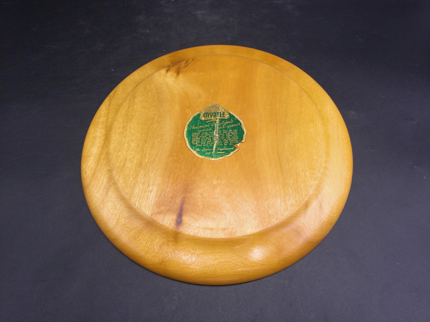 Myrtlewood Large Serving Plate Hand Made Vintage