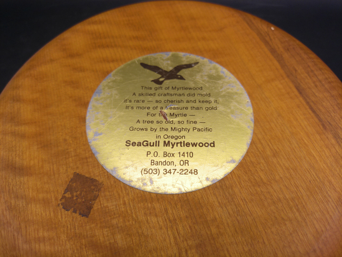 Myrtlewood Large Serving Bowl Hand Made Vintage