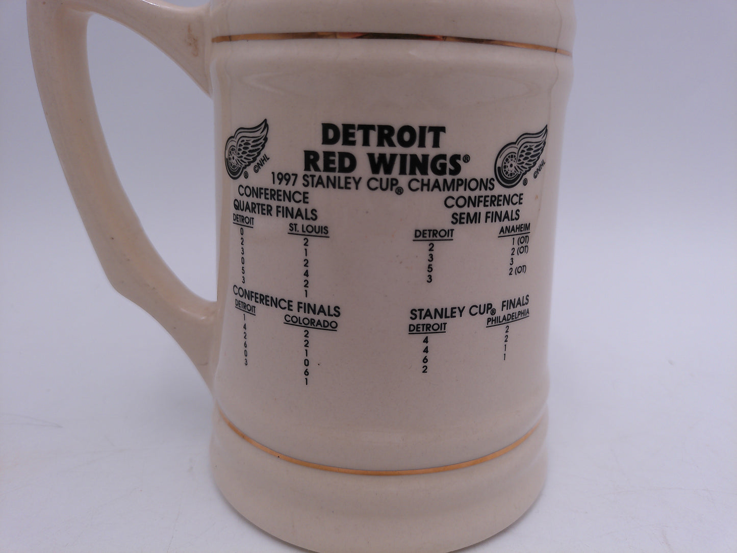 Beer Stein Mug Detroit Red Wings  Hockey 1997 Stanley Cup Champions NHL
