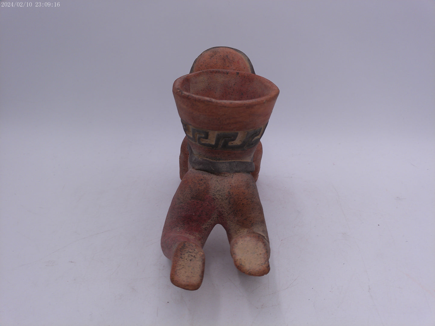 Aztec Mayan terracotta sculpture three Boy holding a clay Pot Statue