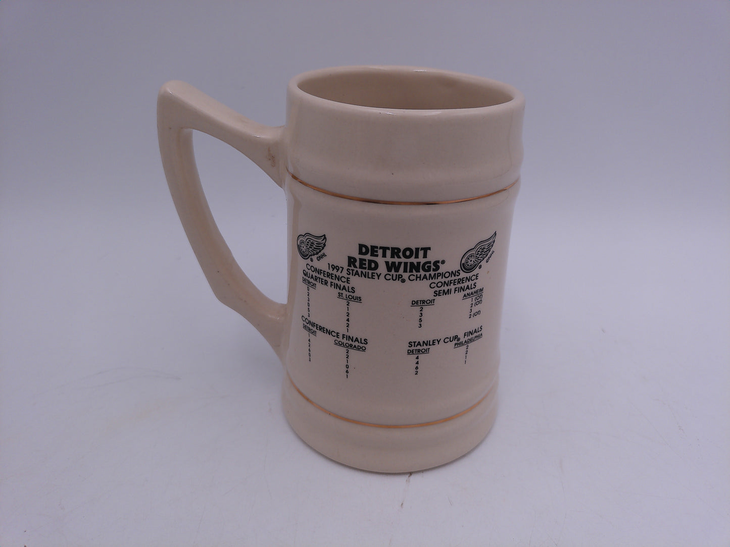 Beer Stein Mug Detroit Red Wings  Hockey 1997 Stanley Cup Champions NHL
