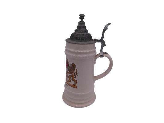 Beer Stein Bayern Mug Bayern Bavaria Crest Coat of Arms German  Lidded  Pewter