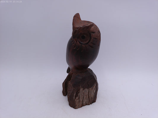 Hand Carved Wood Owl Figure Statue Carving