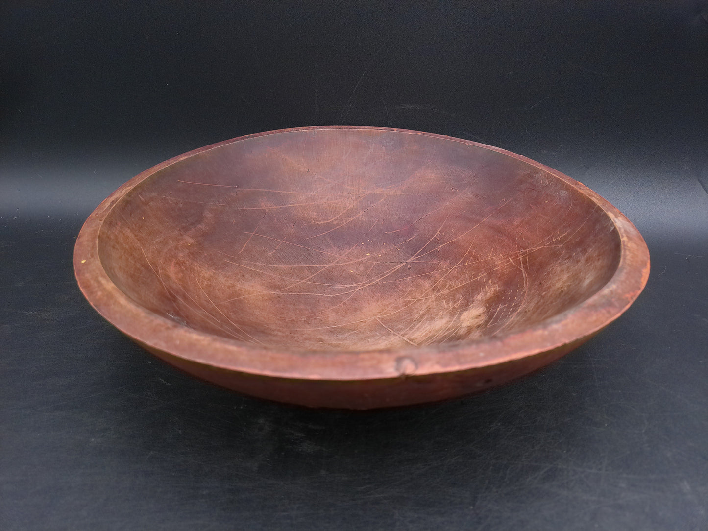 Turned Wood Wooden Bowl Vintage Rustic Country Farmhouse Farm Kitchen Home Decor