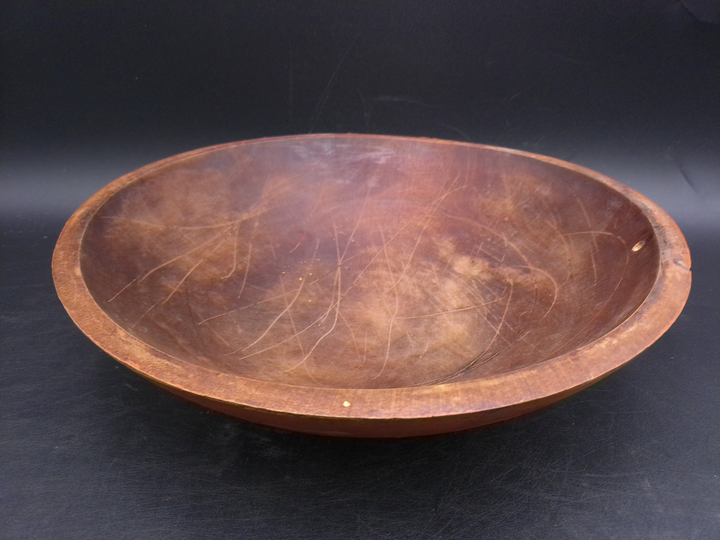 Turned Wood Wooden Bowl Vintage Rustic Country Farmhouse Farm Kitchen Home Decor