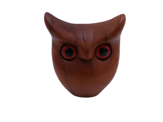 Vintage Myrtlewood Owl Mid Century Modern Wood Figurine Carved
