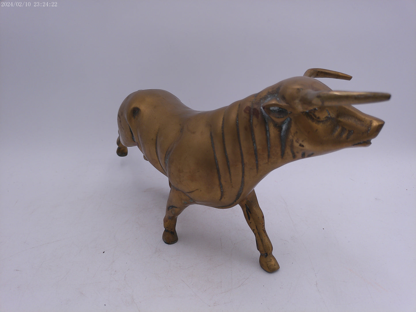 Vintage Semi-Solid Brass Bull Statue