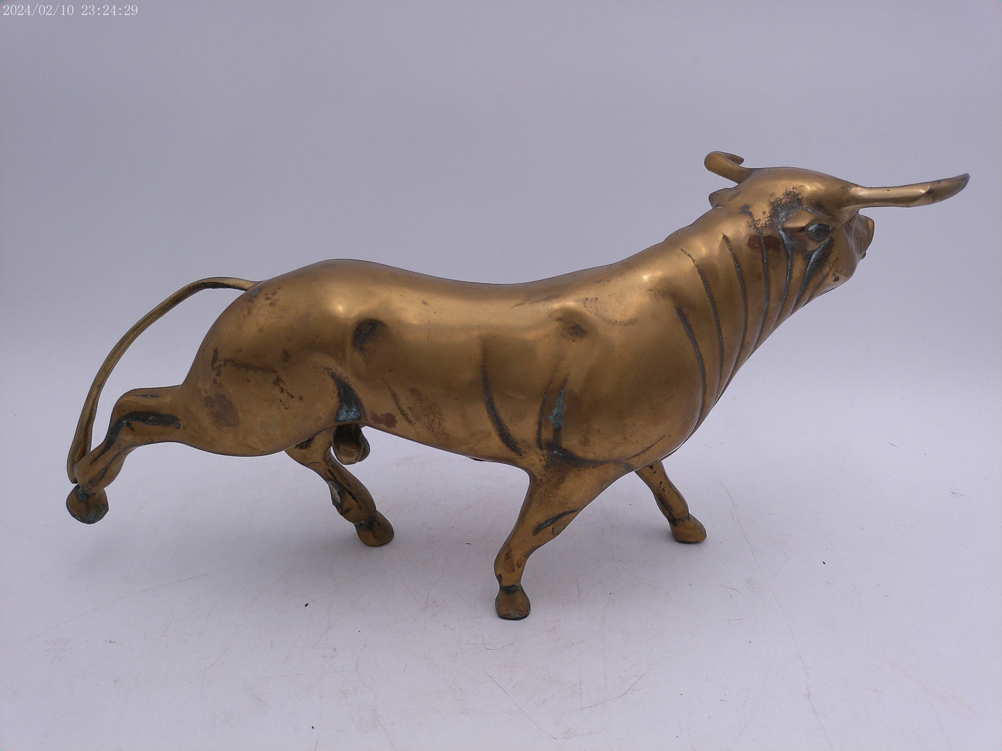 Vintage Semi-Solid Brass Bull Statue