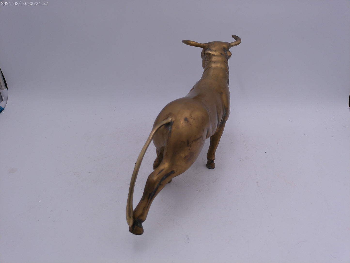 Vintage Semi-Solid Brass Bull Statue