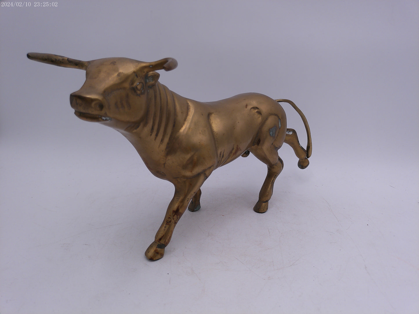 Vintage Semi-Solid Brass Bull Statue