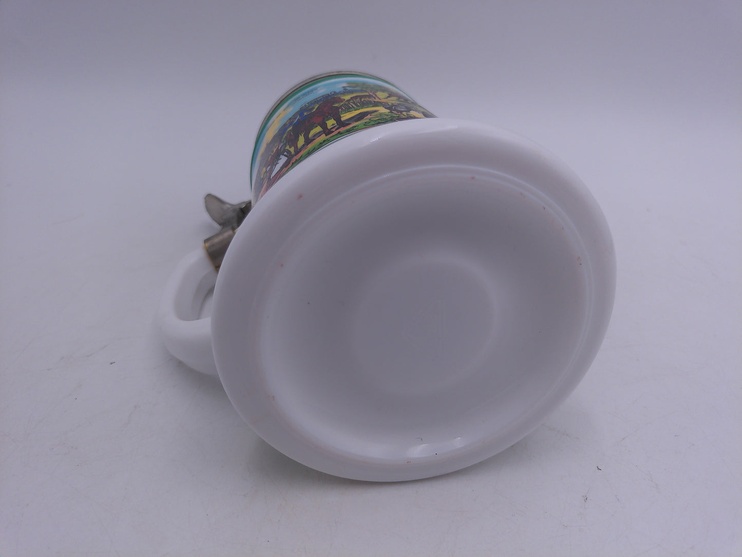 Beer Stein Mug West German with Soldier and Horse Lid