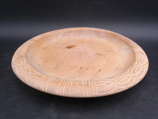 Wood plate with decorative patterns Vintage