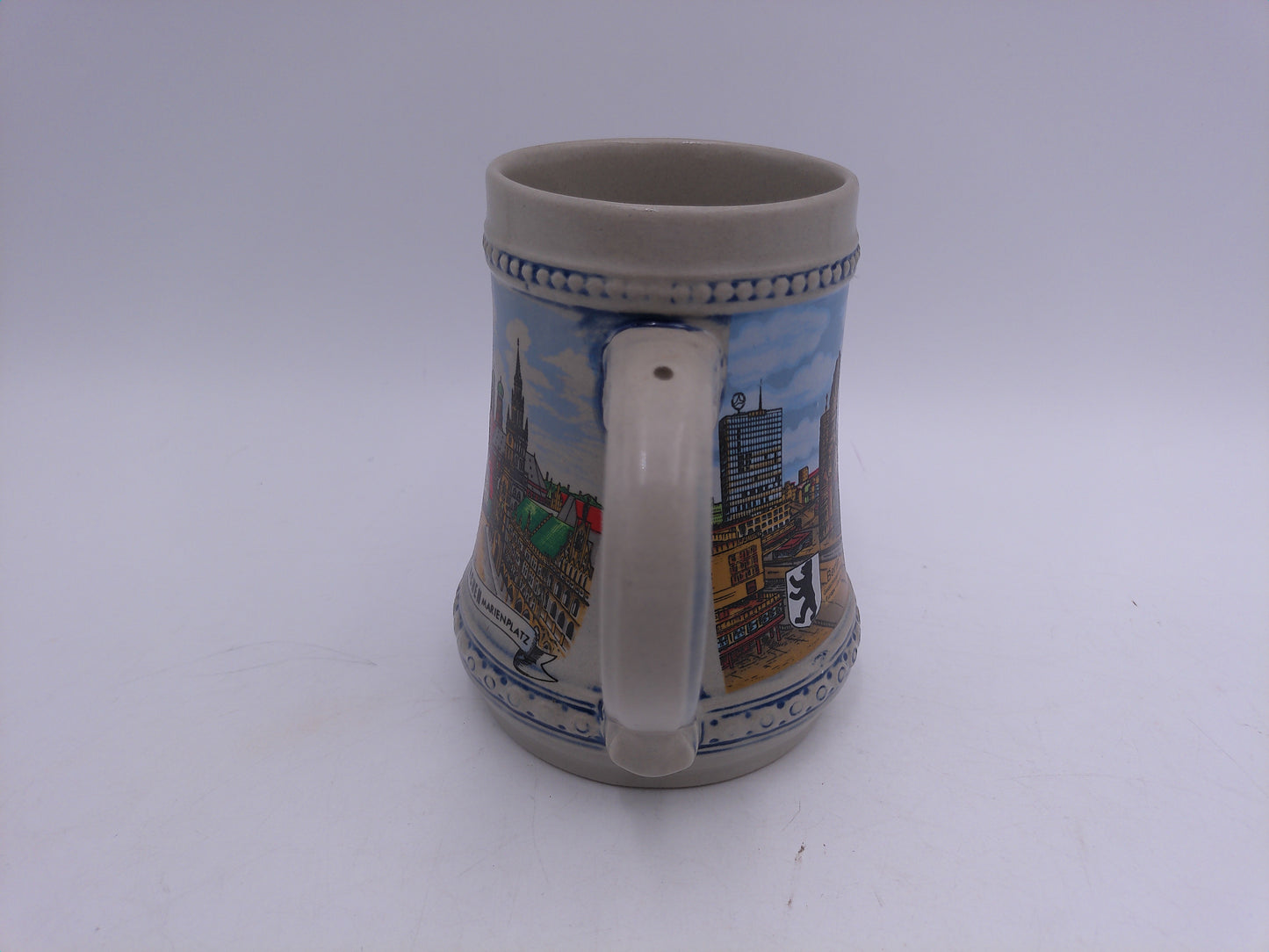Beer Stein Mug Vintage Monchen German Depicting 3 Places in Germany