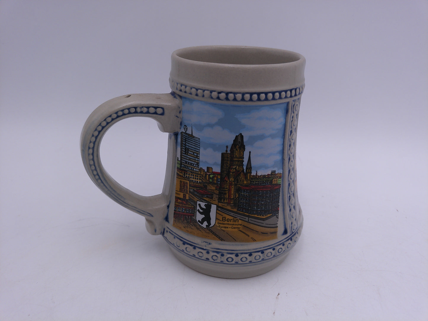 Beer Stein Mug Vintage Monchen German Depicting 3 Places in Germany