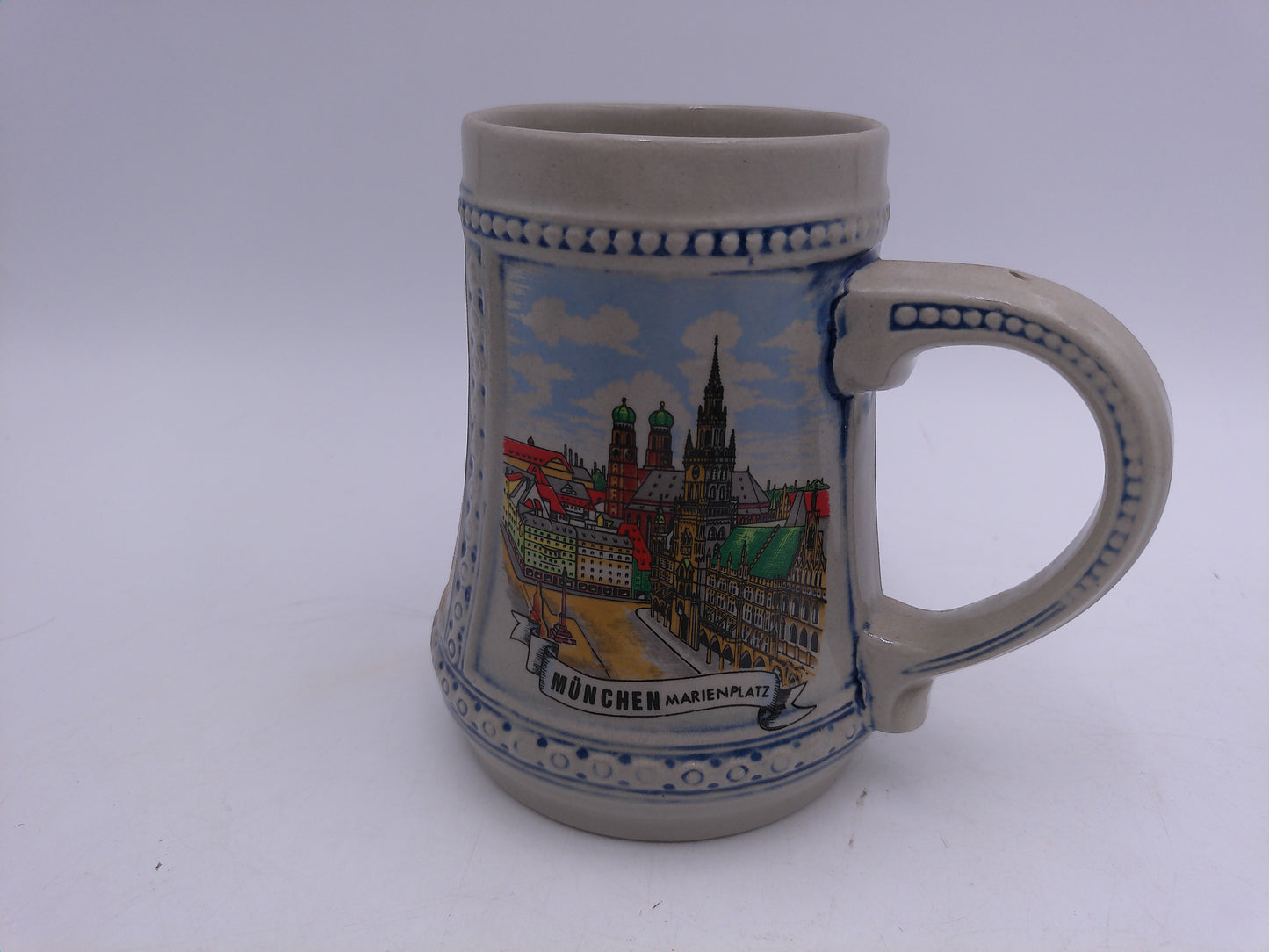 Beer Stein Mug Vintage Monchen German Depicting 3 Places in Germany